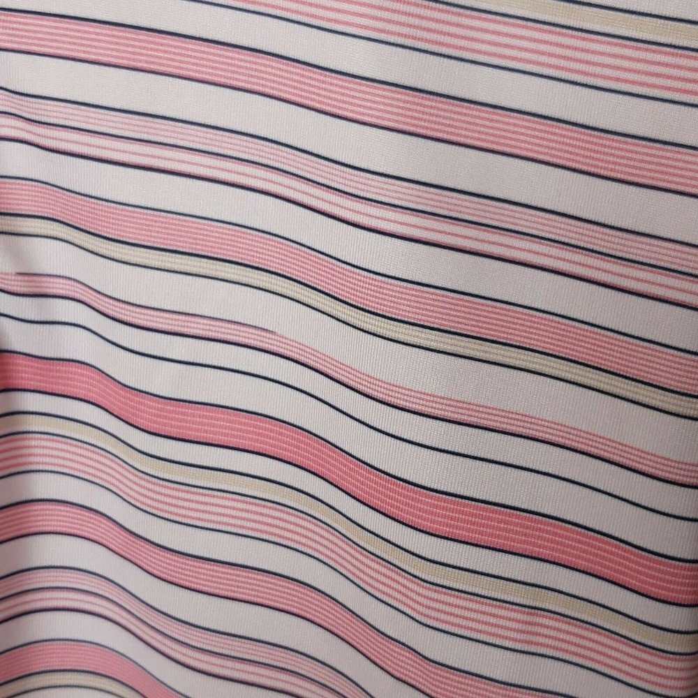 Adidas Women's Clima Cool Pink Striped Polo. Small - Picture 4 of 6